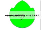 aa扑克平台辅助挂教程（aa扑克牌图片）